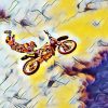 Biker macht Stunt in der Luft (Effektbild)