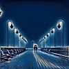 Pierchen auf einem Pier in der Nacht
